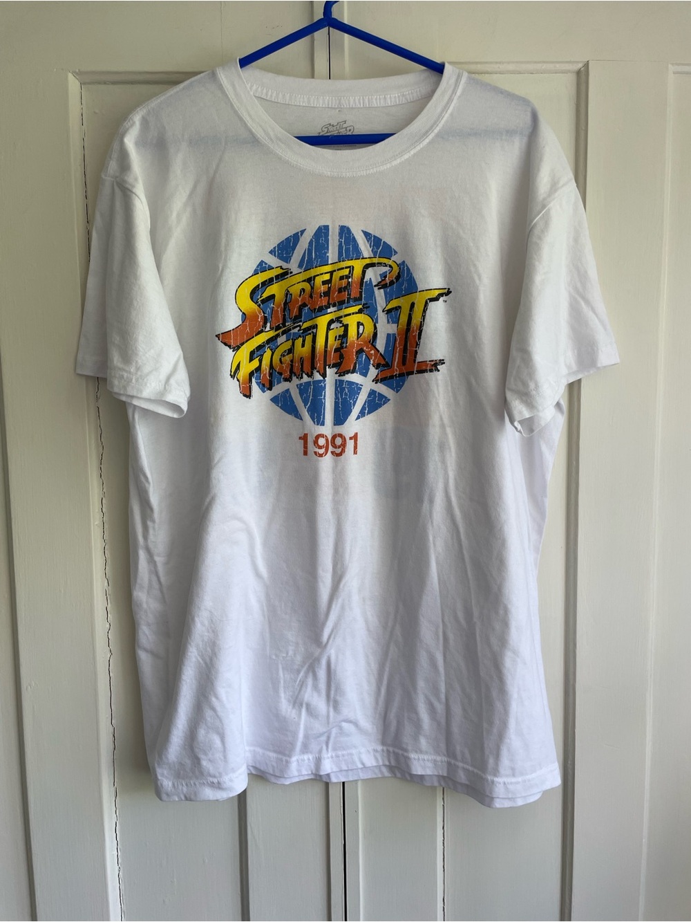 Street Fighter II Shirt 1991 Front & Back Graphic Tee White Men’s XL Tokyo Japan